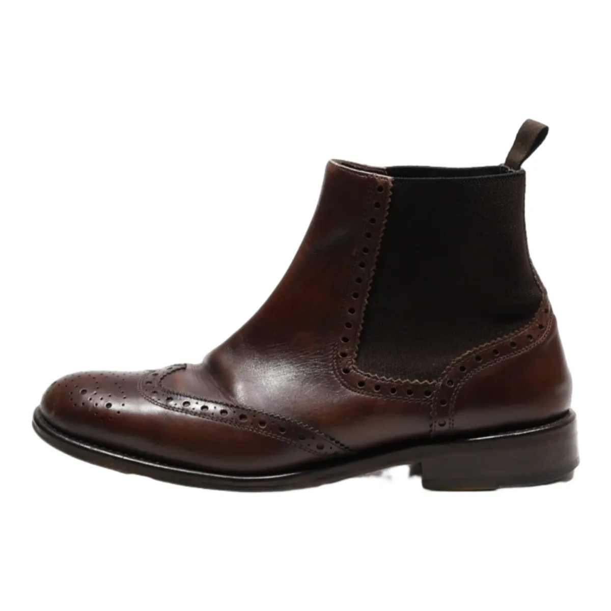 AGO E SPAGO Brogue Chelsea Boots Brown Leather Mens UK 6
