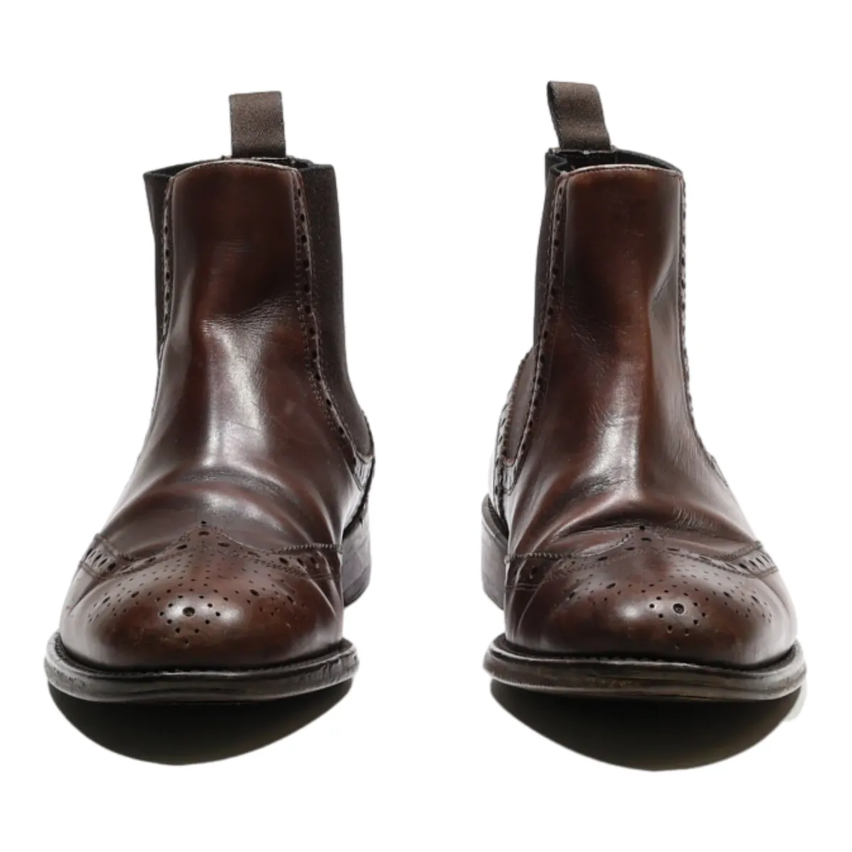 AGO E SPAGO Brogue Chelsea Boots Brown Leather Mens UK 6
