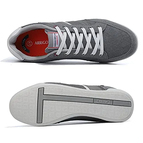 ARRIGO BELLO Mens Fashion Sneakers Lightweight Casual Shoes Lace-Up Walking Shoes Grey