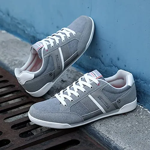 ARRIGO BELLO Mens Fashion Sneakers Lightweight Casual Shoes Lace-Up Walking Shoes Grey