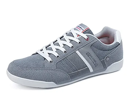 ARRIGO BELLO Mens Fashion Sneakers Lightweight Casual Shoes Lace-Up Walking Shoes Grey