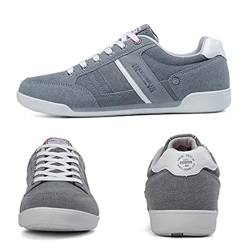 ARRIGO BELLO Mens Fashion Sneakers Lightweight Casual Shoes Lace-Up Walking Shoes Grey