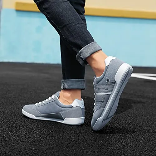 ARRIGO BELLO Mens Fashion Sneakers Lightweight Casual Shoes Lace-Up Walking Shoes Grey