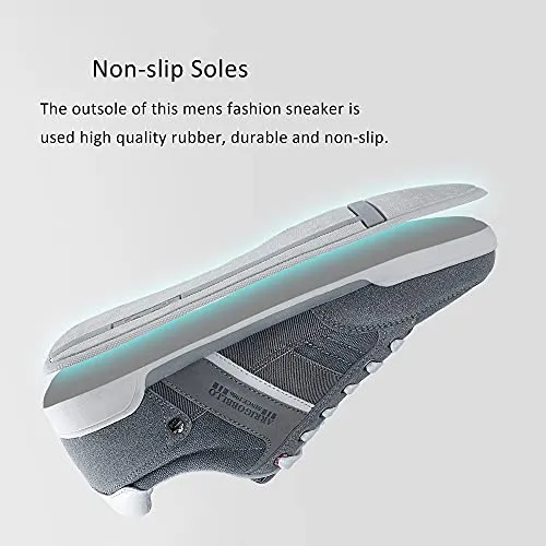 ARRIGO BELLO Mens Fashion Sneakers Lightweight Casual Shoes Lace-Up Walking Shoes Grey