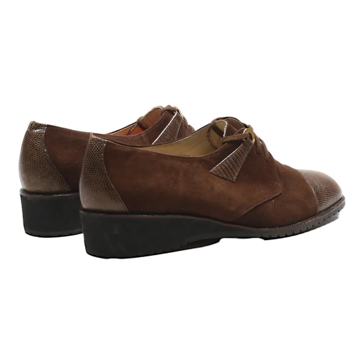 BALLY Derby Shoes Brown Suede Womens UK 5.5