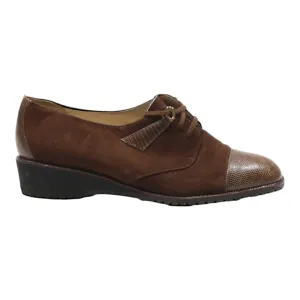 BALLY Derby Shoes Brown Suede Womens UK 5.5