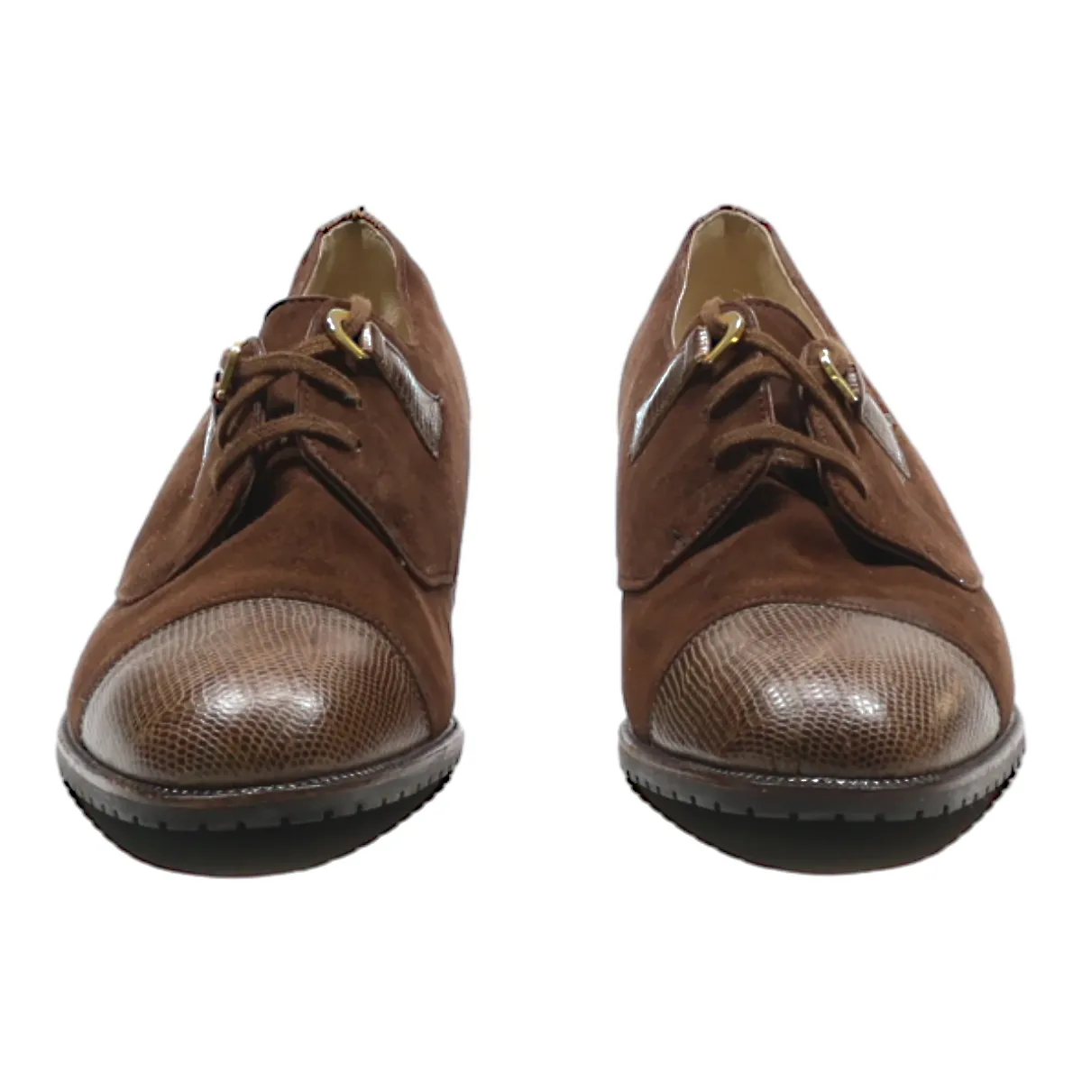 BALLY Derby Shoes Brown Suede Womens UK 5.5