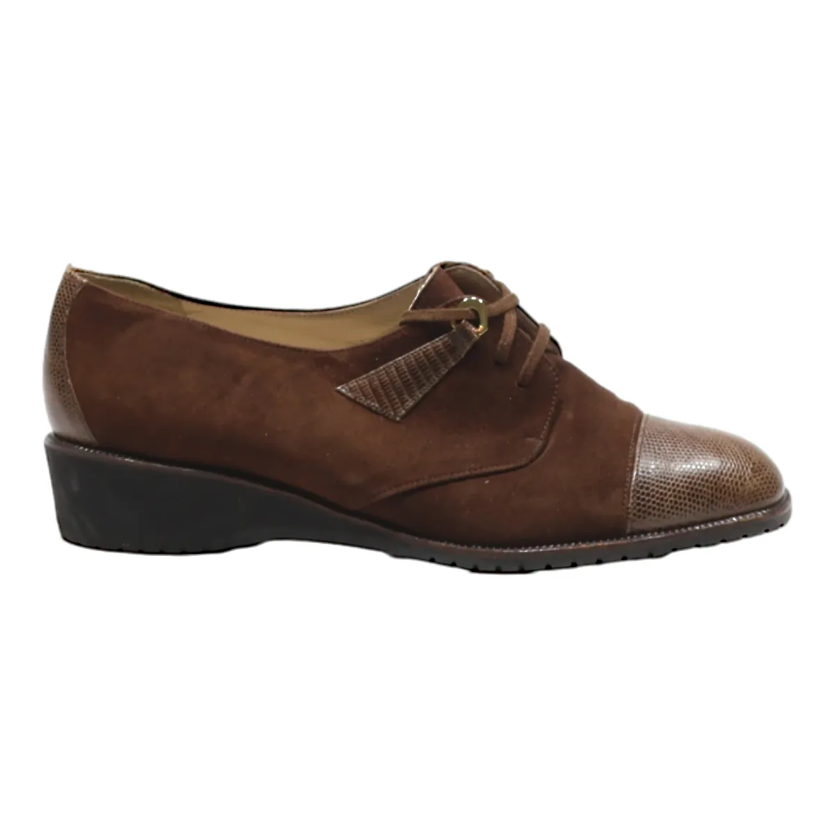 BALLY Derby Shoes Brown Suede Womens UK 5.5
