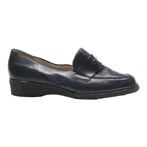 BALLY Loafer Shoes Blue Leather Womens UK 5.5