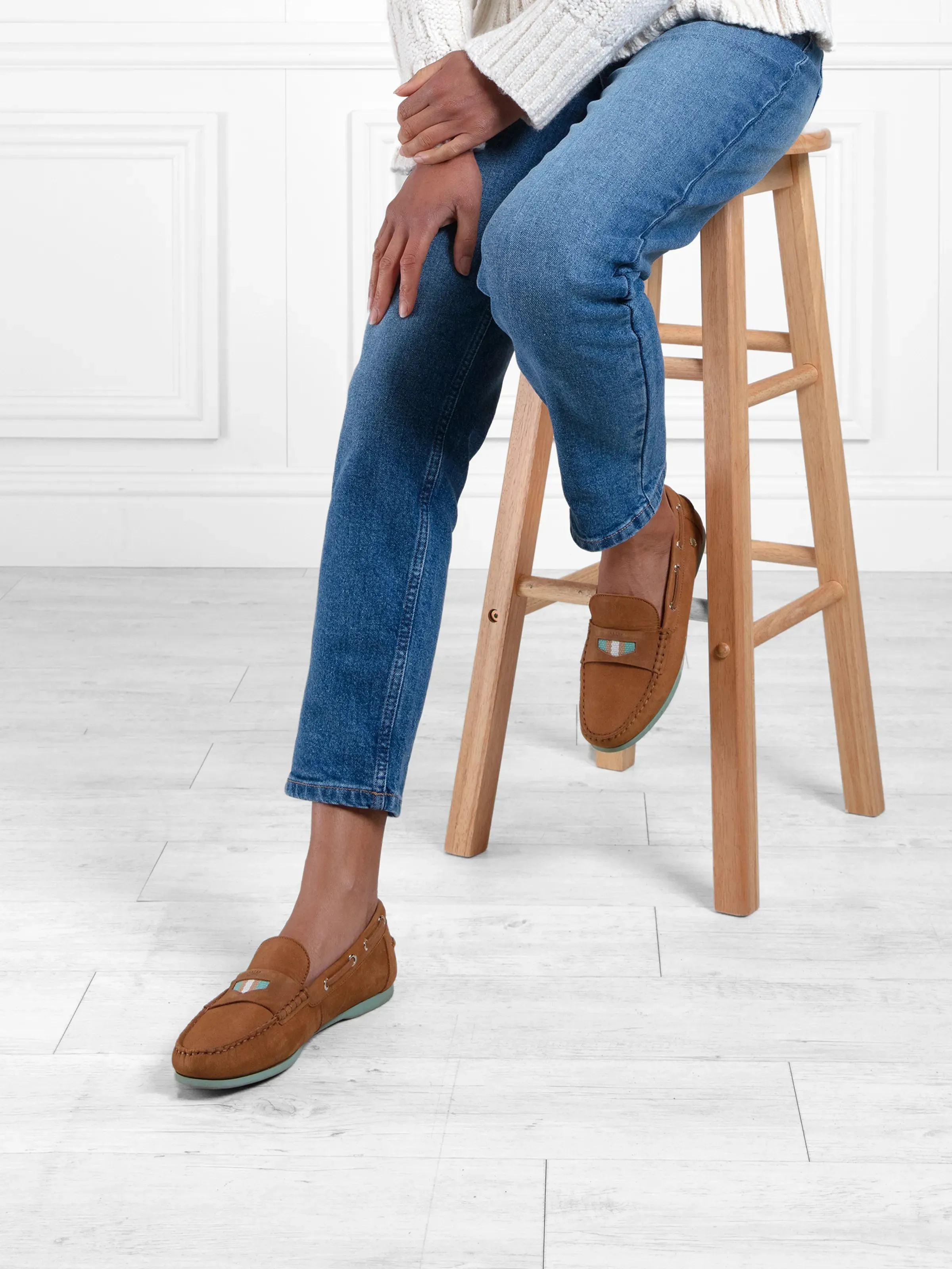 Boston Deck Shoe - Tan & Mint