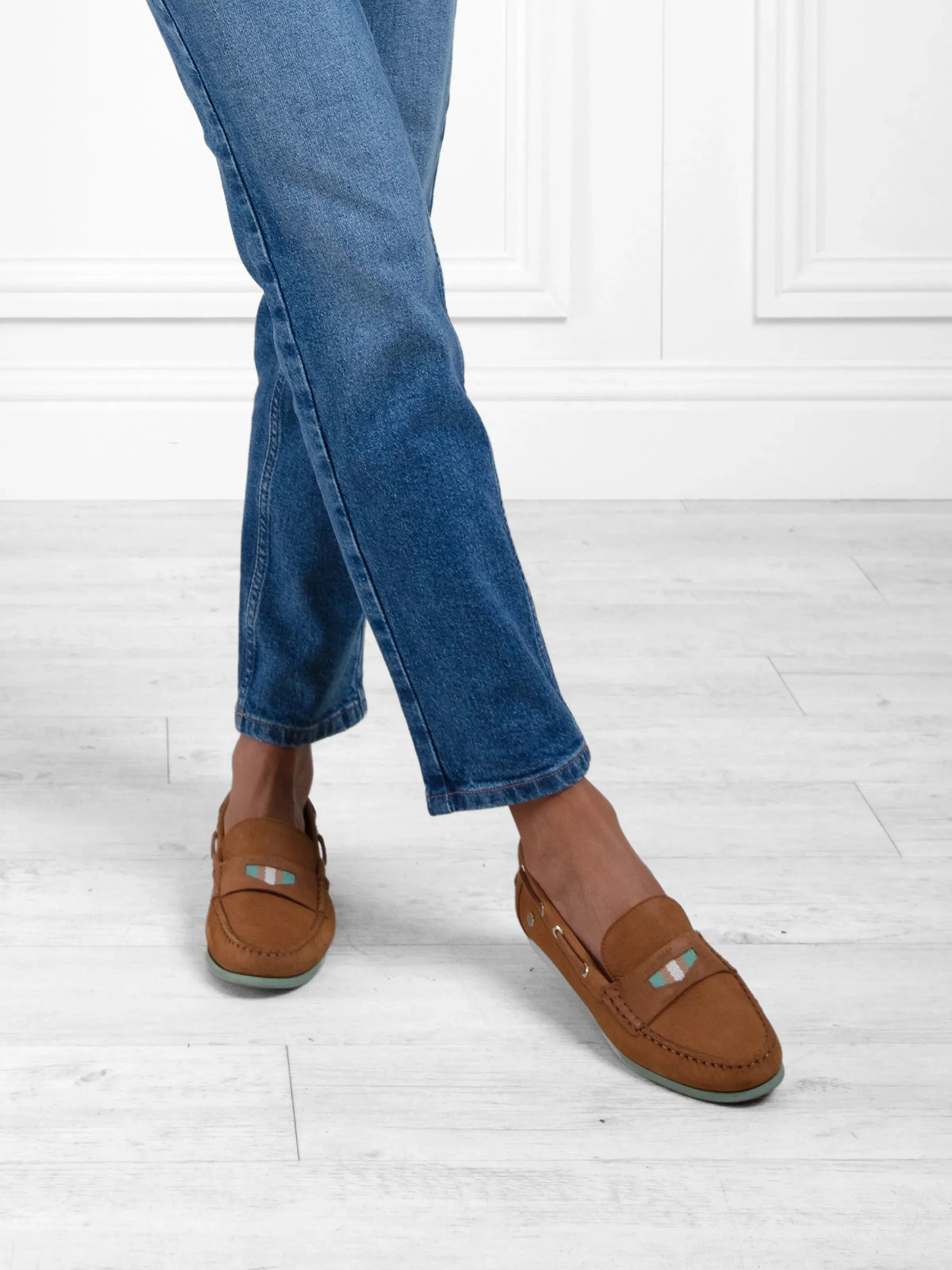 Boston Deck Shoe - Tan & Mint