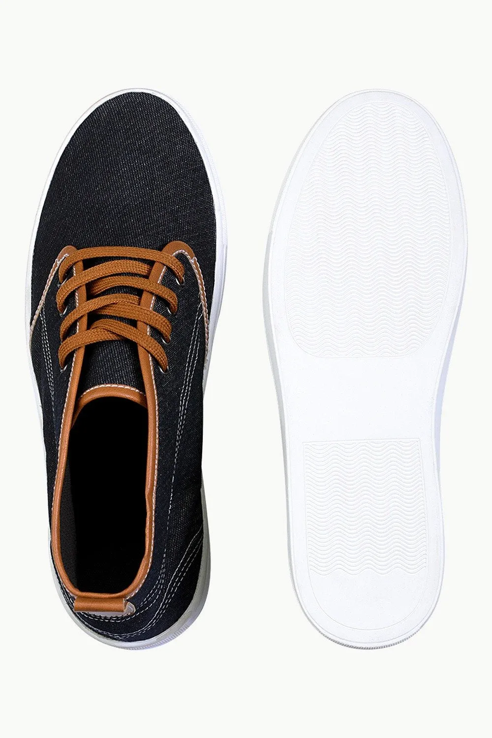 Canvas High Ankle Lace Up Plimsolls