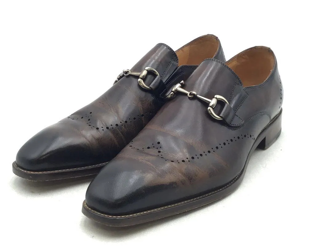 Carrucci Men's KL901-01 Cognac Chestnut Loafer Dress Shoes - Size 11