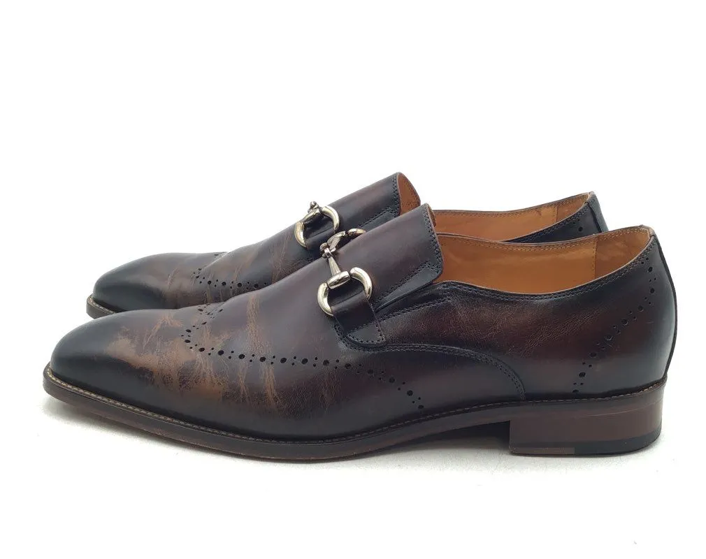 Carrucci Men's KL901-01 Cognac Chestnut Loafer Dress Shoes - Size 11