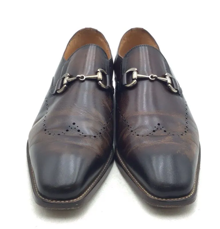 Carrucci Men's KL901-01 Cognac Chestnut Loafer Dress Shoes - Size 11