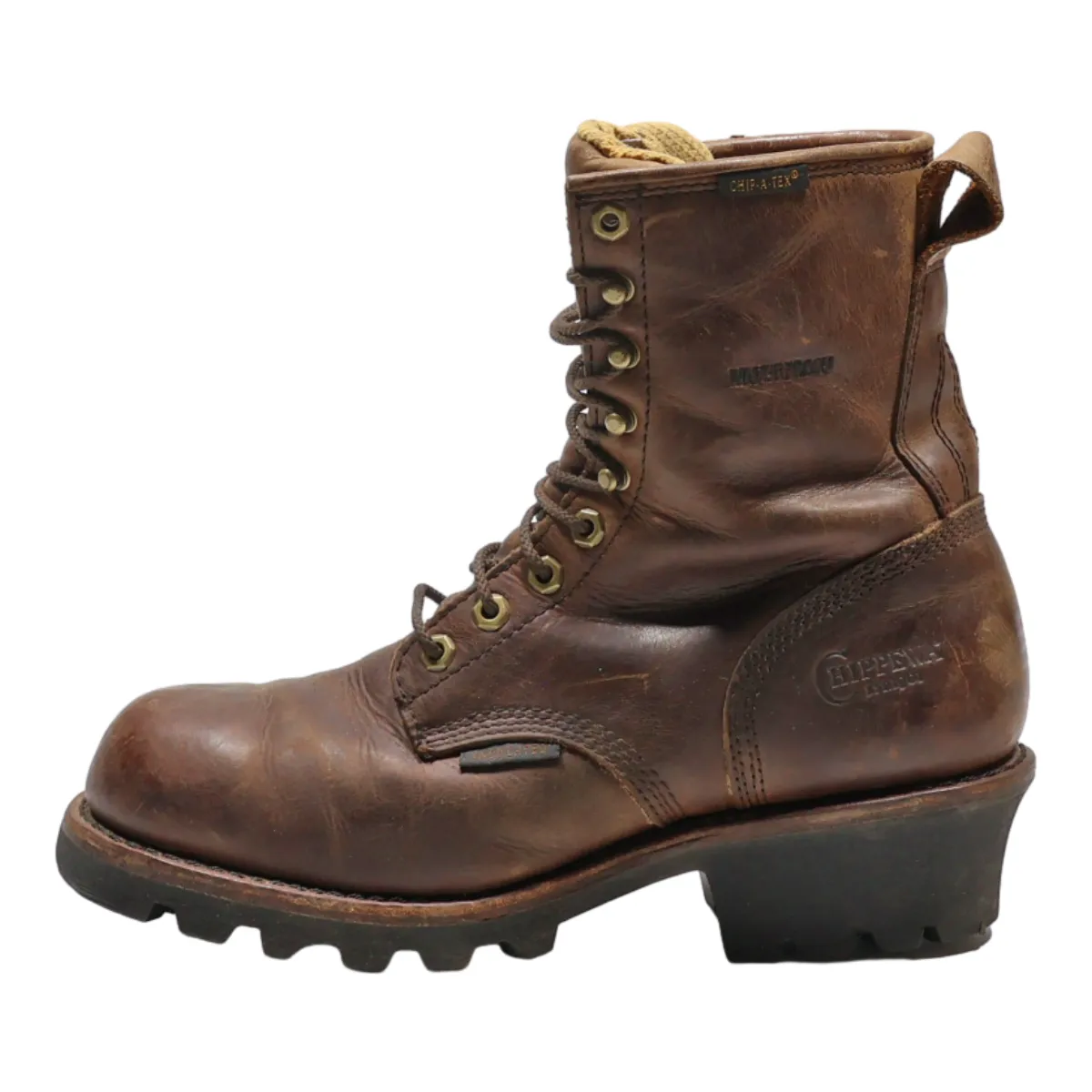 CHIPPEWA Lace-Up Boots Brown Leather Mens UK 7.5