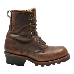 CHIPPEWA Lace-Up Boots Brown Leather Mens UK 7.5
