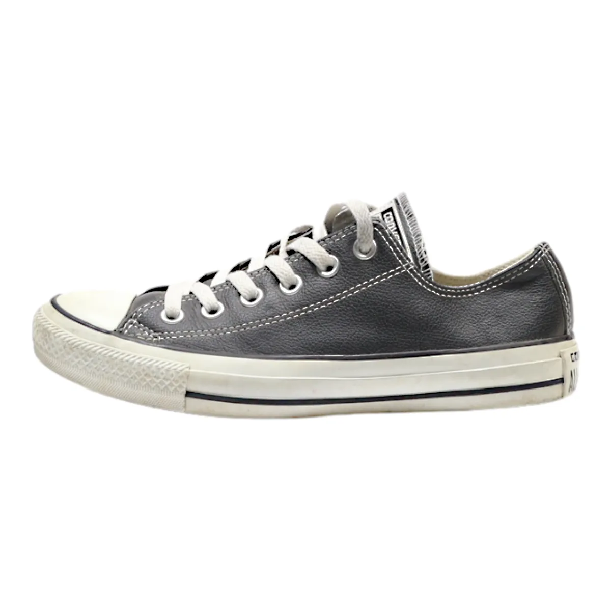 CONVERSE Low Top Trainers Black Leather Womens UK 4.5