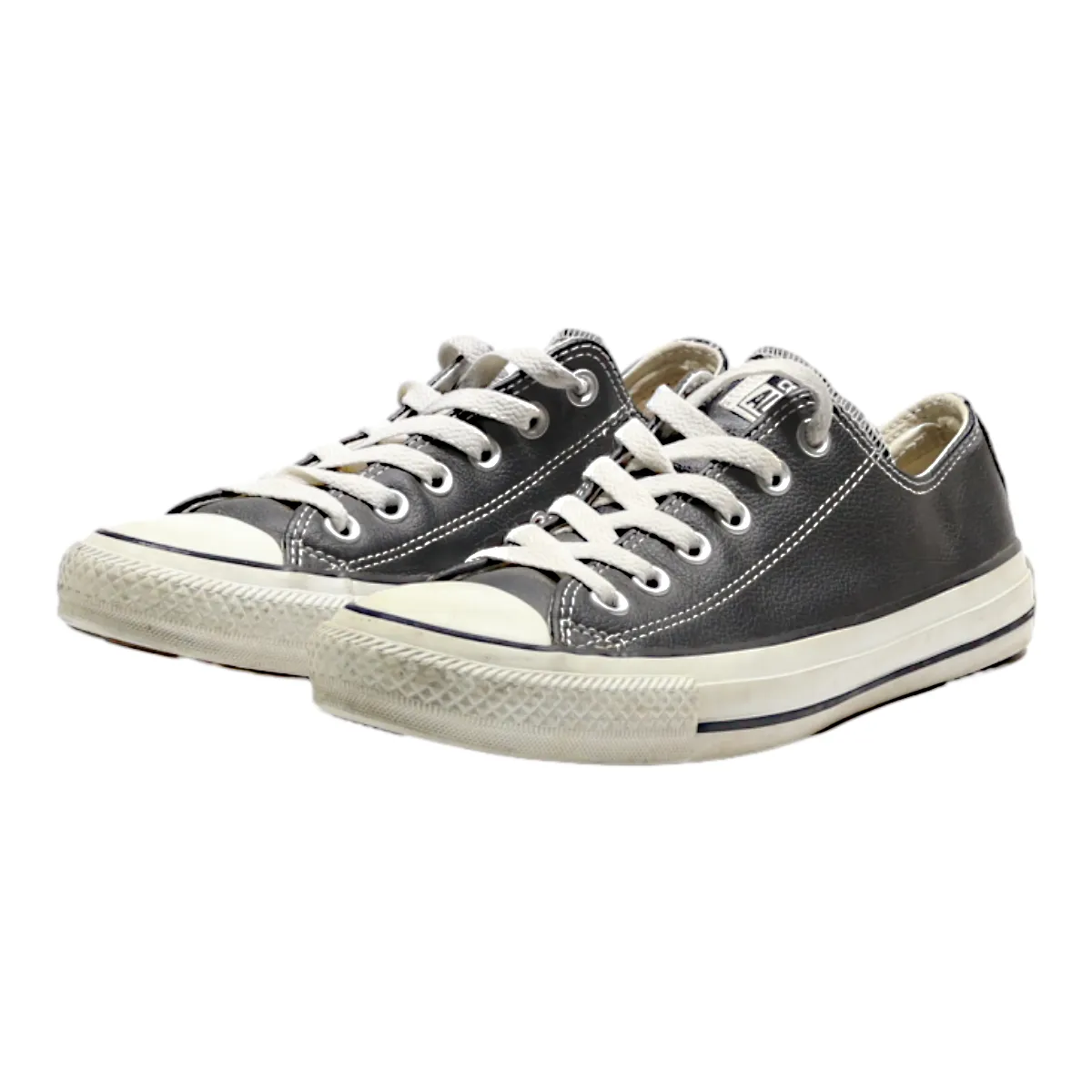 CONVERSE Low Top Trainers Black Leather Womens UK 4.5