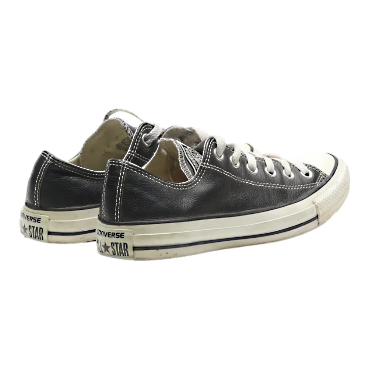CONVERSE Low Top Trainers Black Leather Womens UK 4.5