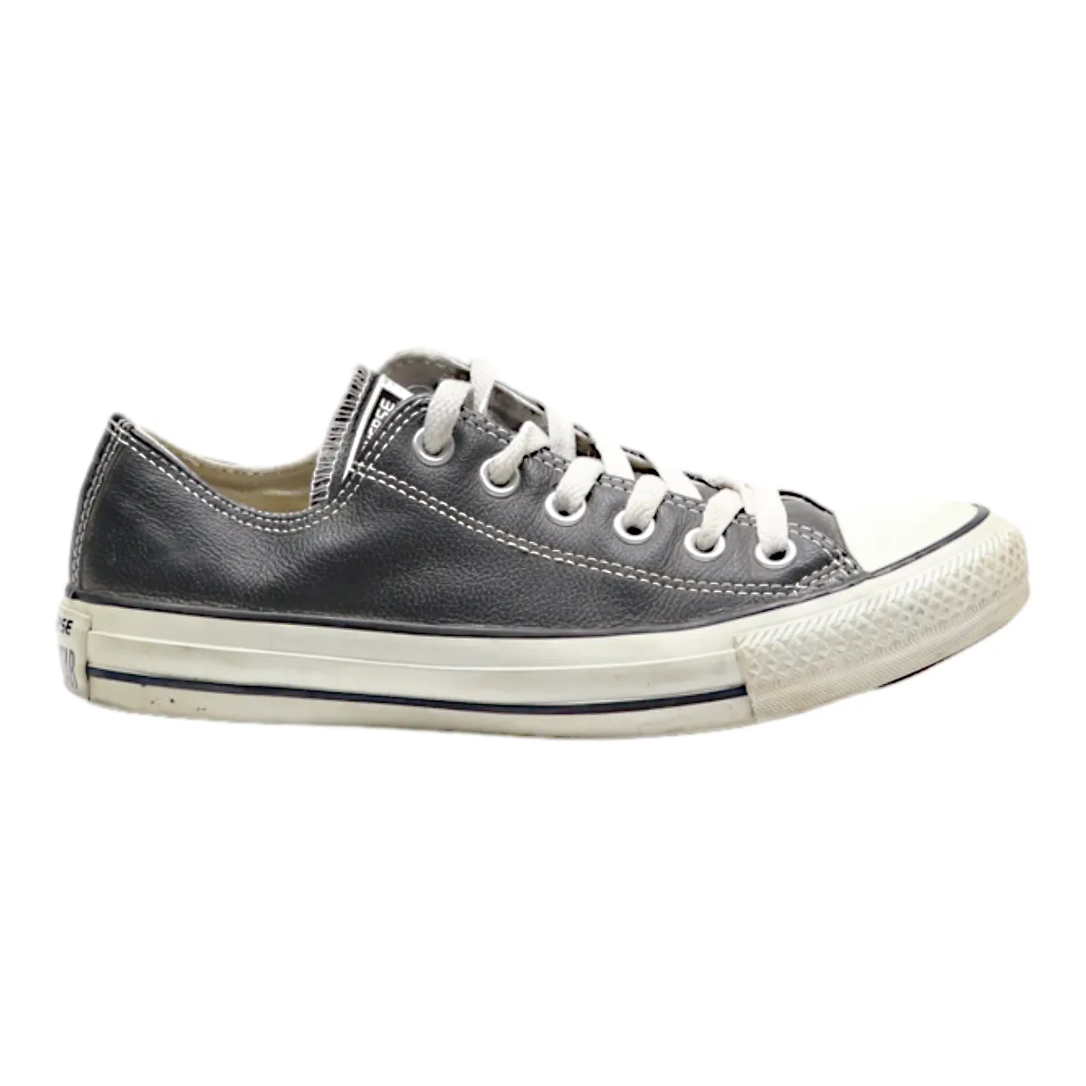 CONVERSE Low Top Trainers Black Leather Womens UK 4.5