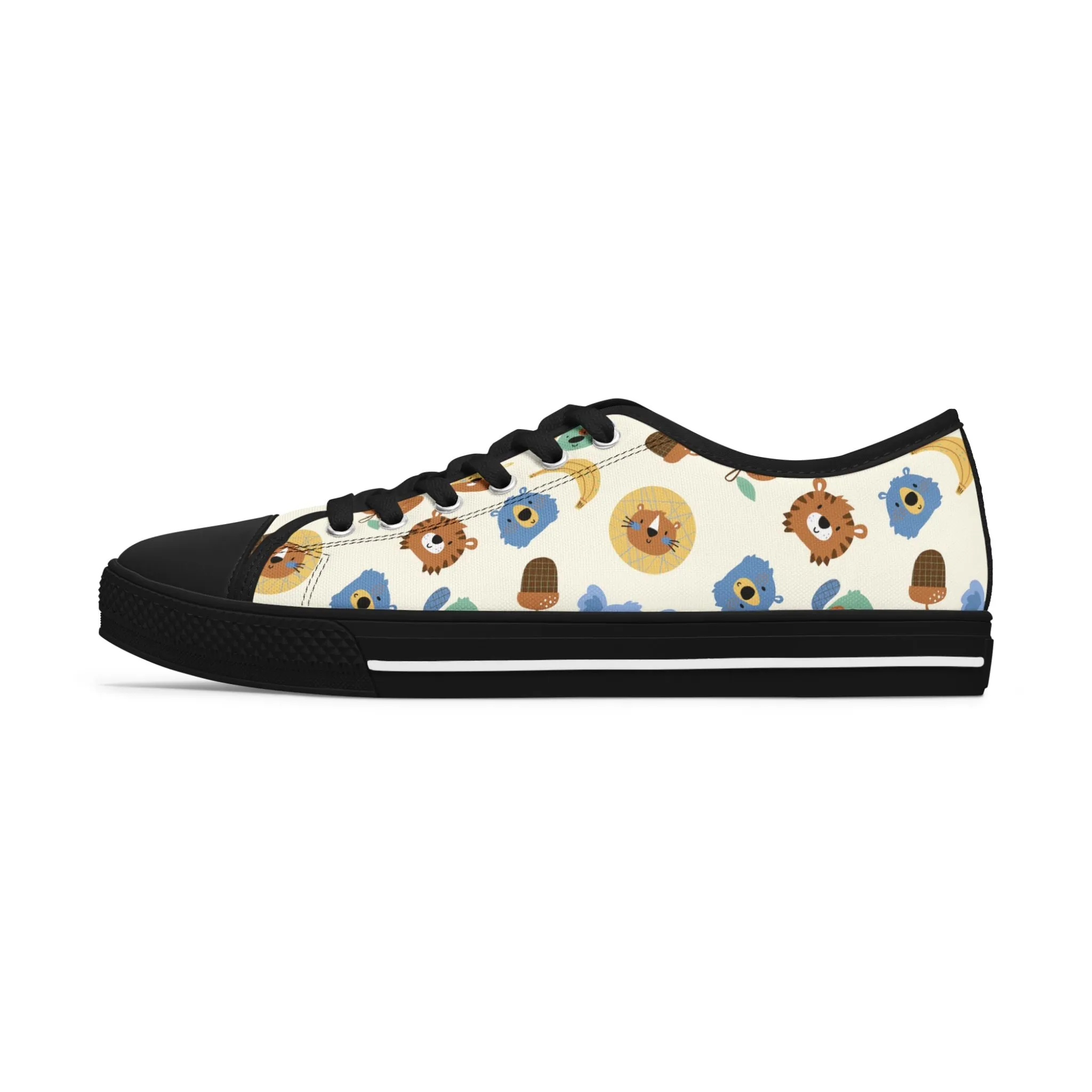 Cute Animal Heads Women's Low Top Sneakers