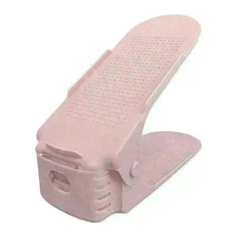 Double Stackable Shoes Shelf Storage Plastic Adjustable Shoes Rack Cabinets
