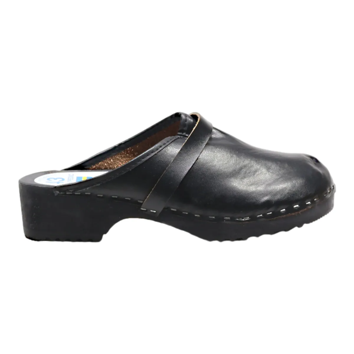 ECHTES LEDER Clog Shoes Black Leather Womens UK 10