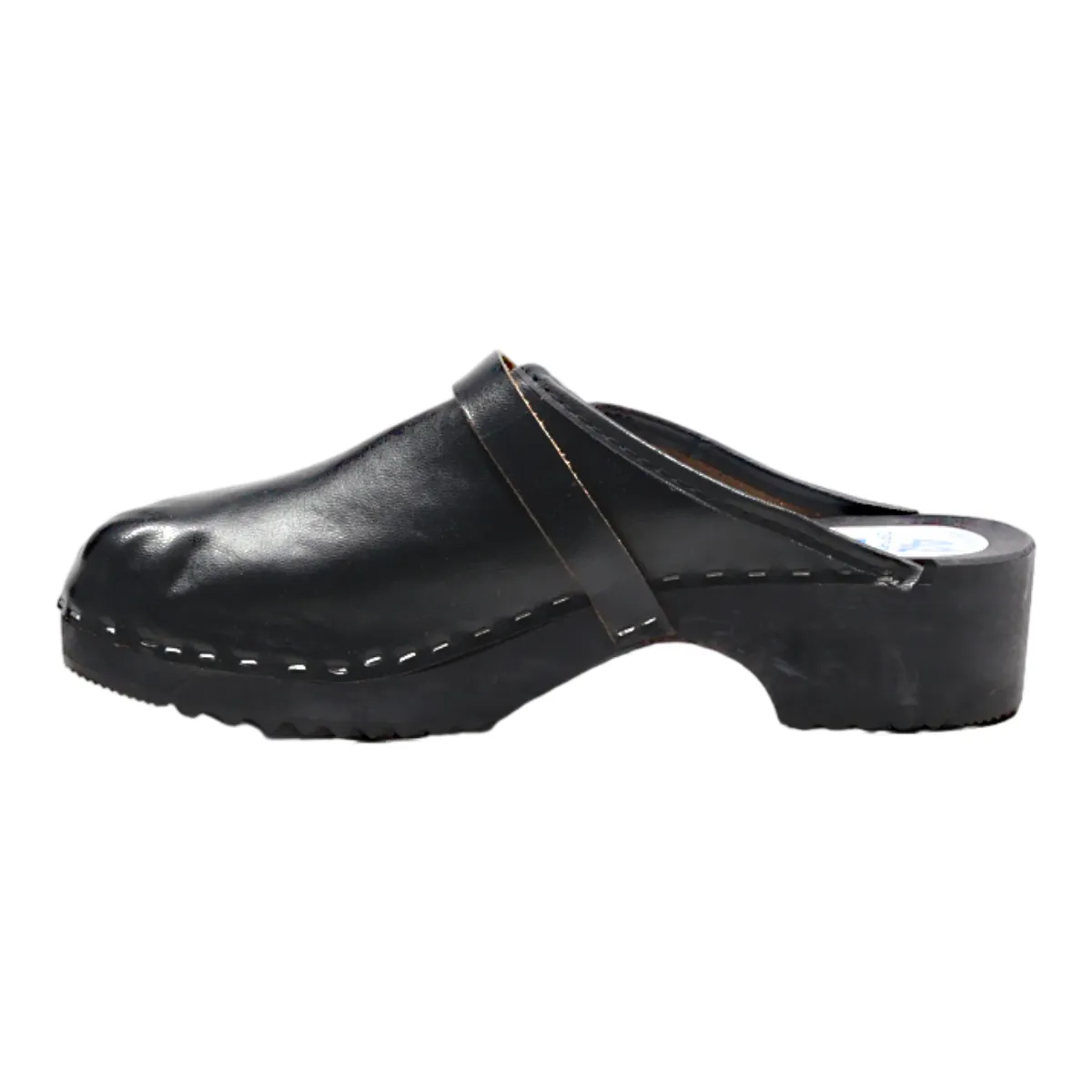 ECHTES LEDER Clog Shoes Black Leather Womens UK 10