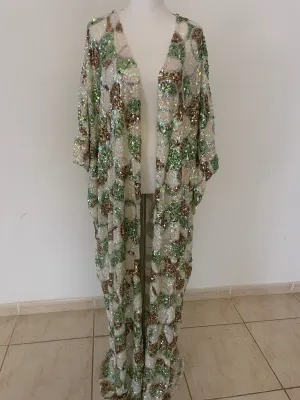 Empress Kaftan Multi Colour Sequin with Slip REC1464