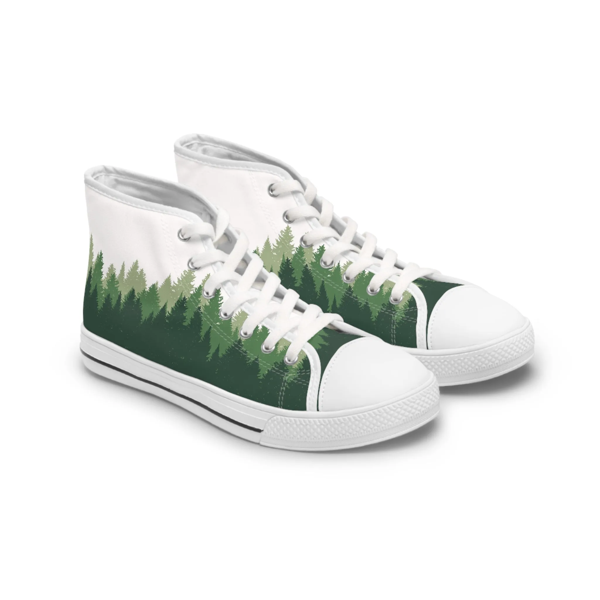 Forest Tree Pattern Women's High Top Sneakers