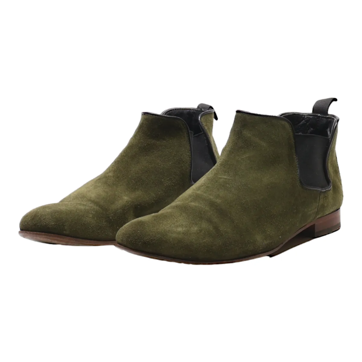 HESCHUNG Chelsea Boots Green Suede Womens UK 5