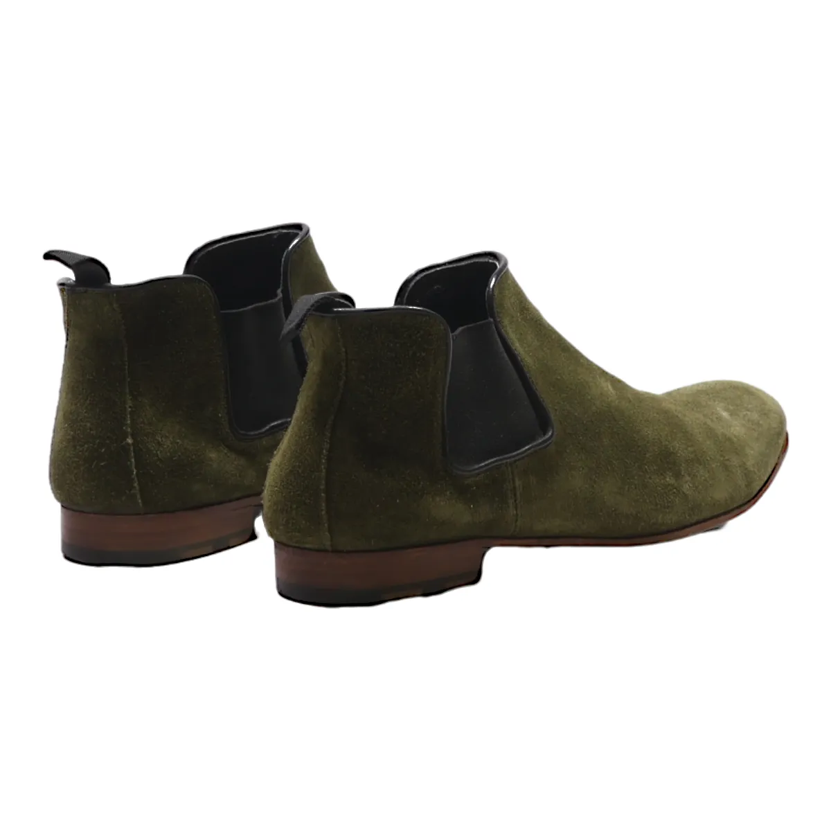 HESCHUNG Chelsea Boots Green Suede Womens UK 5