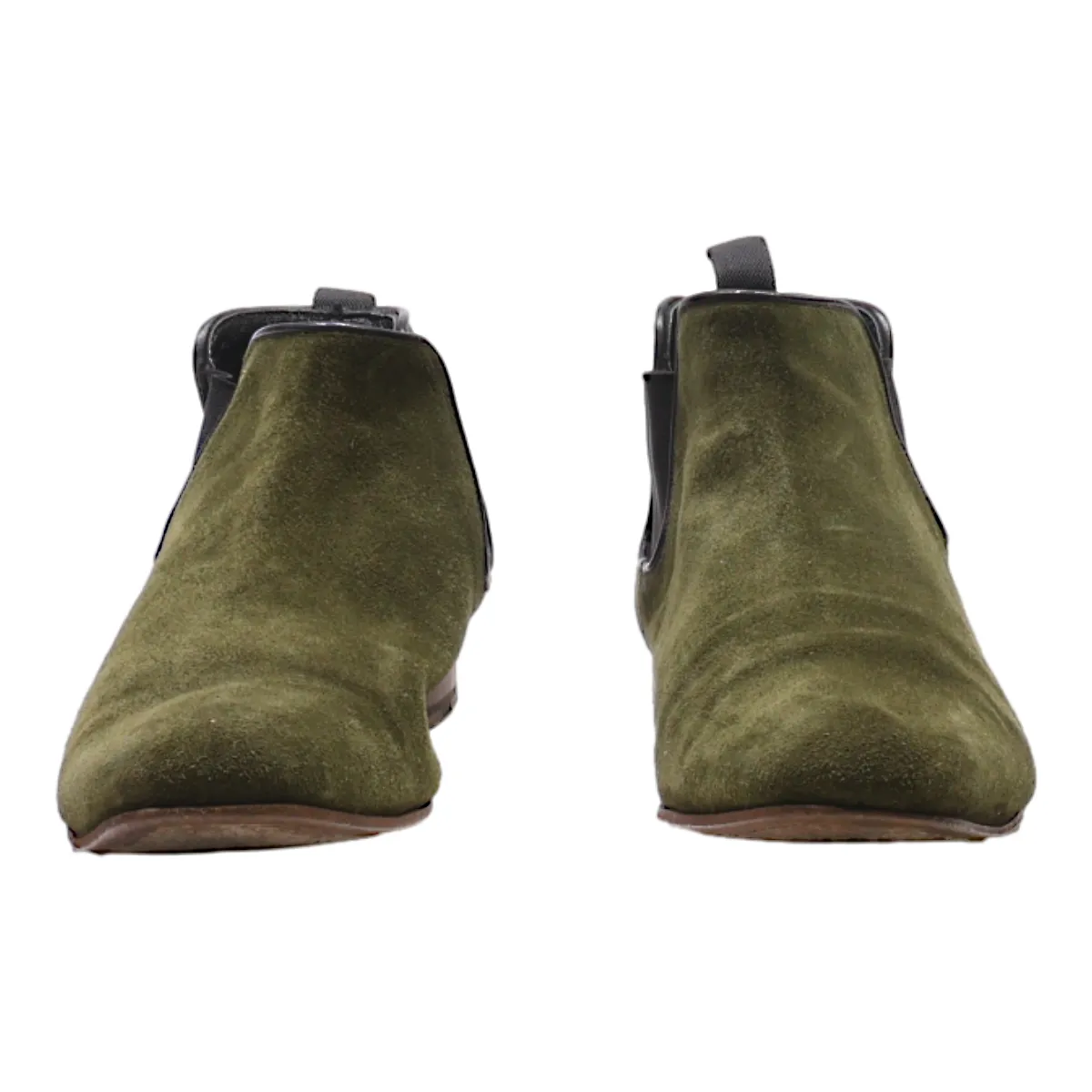 HESCHUNG Chelsea Boots Green Suede Womens UK 5