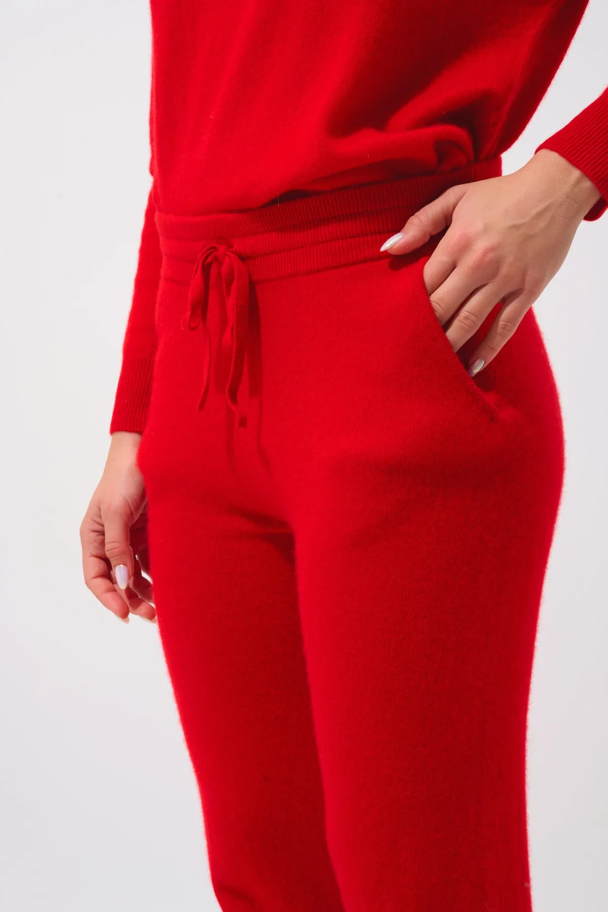 Jogging Ferrand - Rouge - 100% Cachemire 2 Fils - Femme