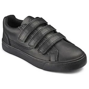 Kickers Black Leather TOVNI TRIPPLE Touch Fastening School Shoe 36 UP