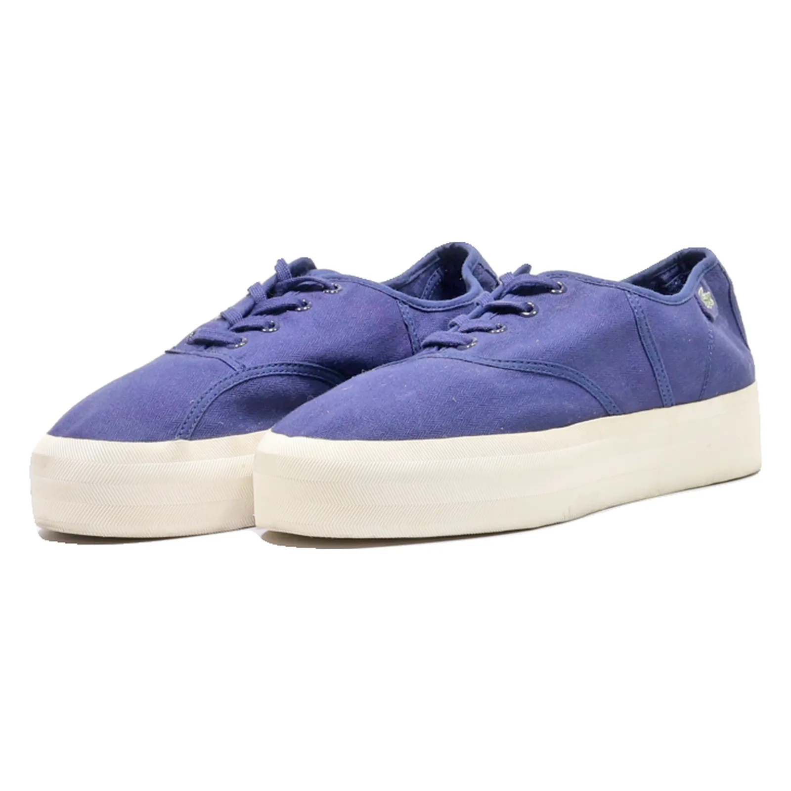 LACOSTE LIVE Platform Trainers Blue Canvas Womens UK 6.5