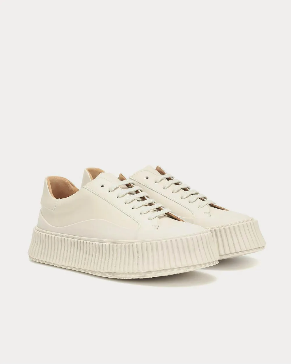 Leather platform Beige Low Top Sneakers