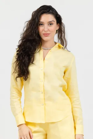 Malta Linen Button-Up - Yellow