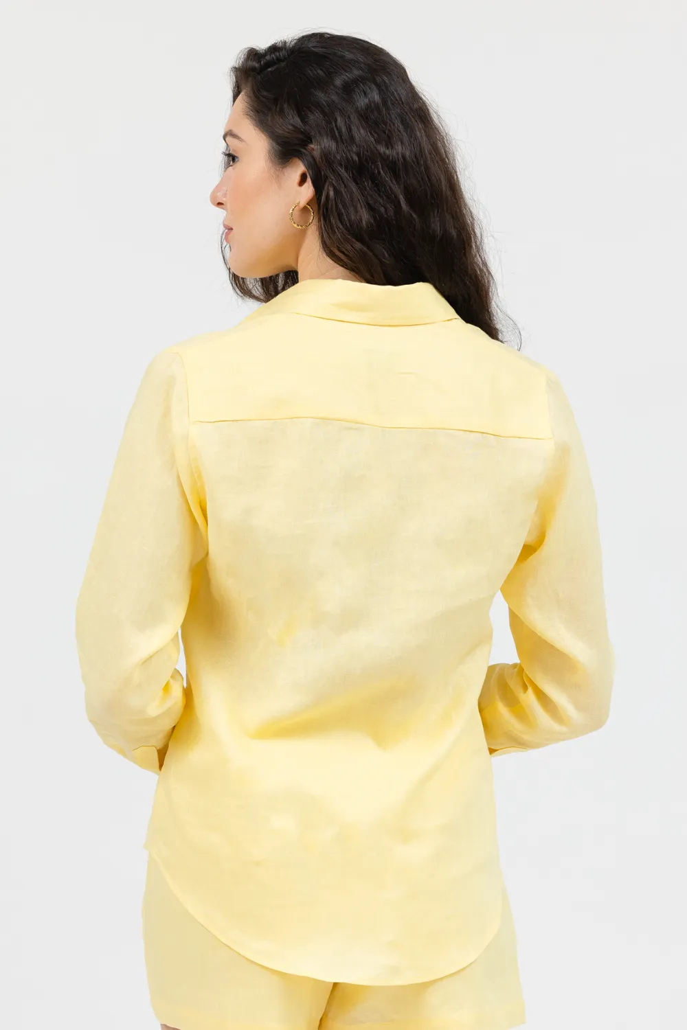 Malta Linen Button-Up - Yellow