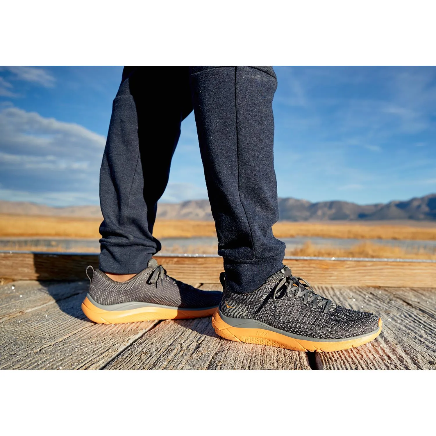 Men's Hoka One One Hupana 2 Black/Blackened Pearl Mesh