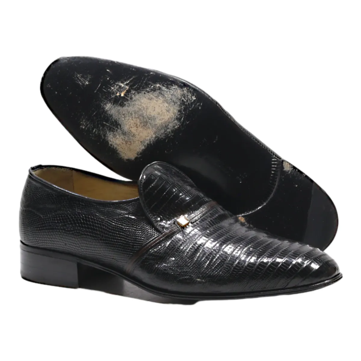 MORESCHI Loafer Shoes Black Leather Womens UK 6.5