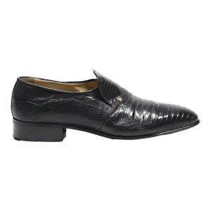 MORESCHI Loafer Shoes Black Leather Womens UK 6.5