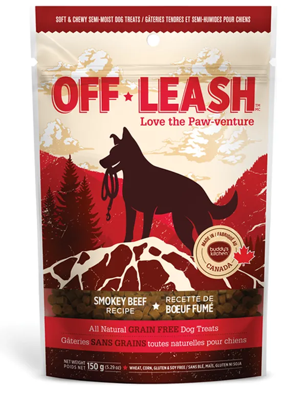 OFF LEASH SMOKEY BEEF SOFT & CHEWY DOG TREATS