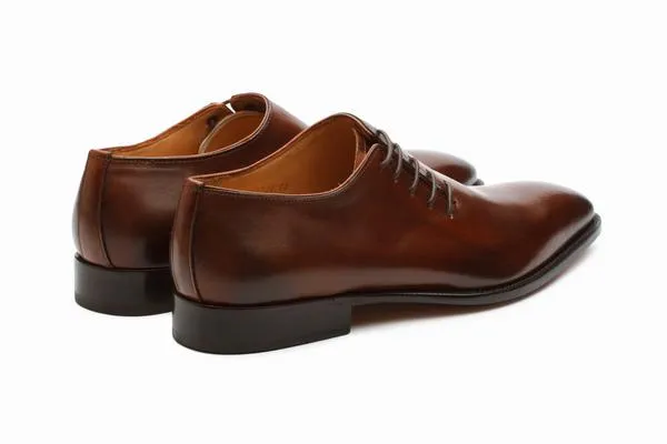 Plain Wholecut Oxford - Brown (with side lacing)