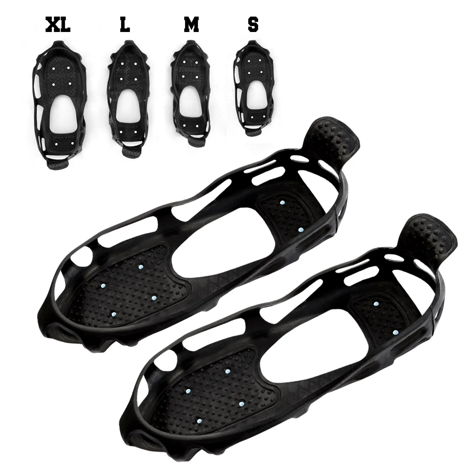 S-XL Ice Snow Cleats Traction Grippers Shoes Boots Rubber Spikes 24 Steel Studs