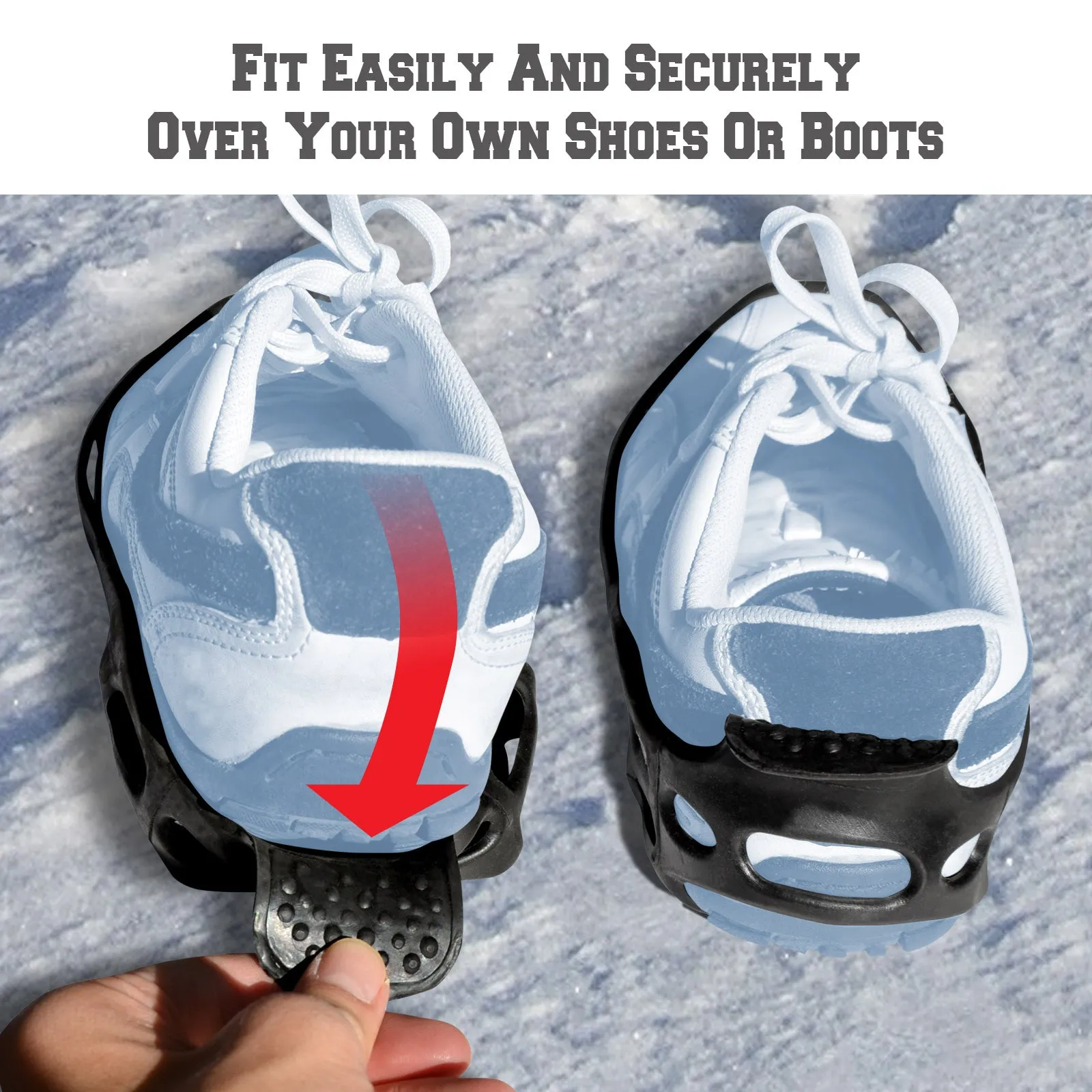 S-XL Ice Snow Cleats Traction Grippers Shoes Boots Rubber Spikes 24 Steel Studs