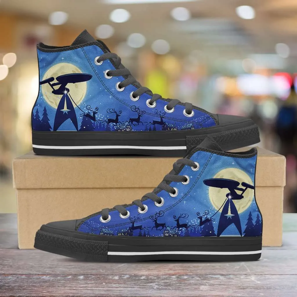 Star Trek Christmas Canvas High Top Shoes